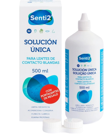 LIQUIDO LENTILLAS SENTI2 SOLUCION UNICA P/500 ML