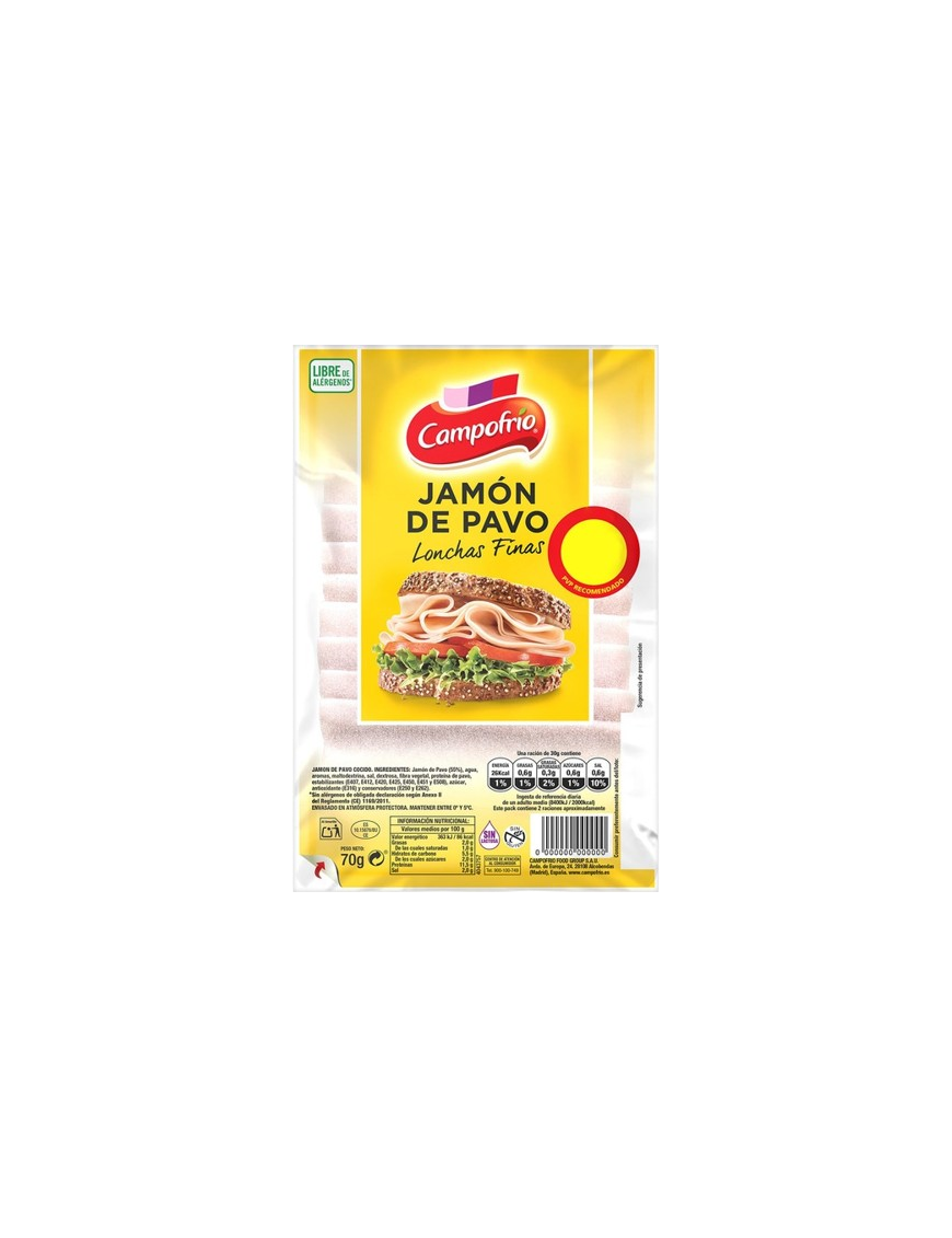 JAMON PAVO LONCHA CAMP C/39443 P/70GR (1€)