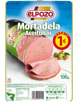 MORTADELA C/14561 LONCHA C/ACEITUNA POZO (1€) 110G