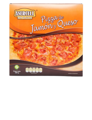 PIZZA  CONG. SIN GLUTEN ASERCEL JAMON/QUESO 330G