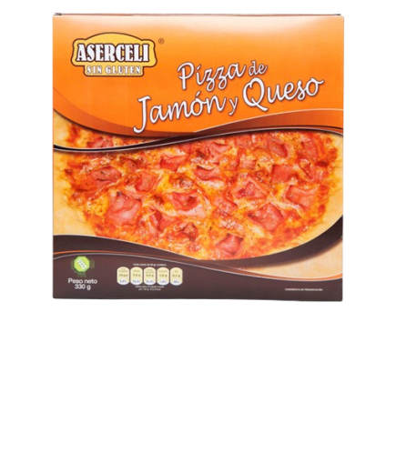 PIZZA  CONG. SIN GLUTEN ASERCEL JAMON/QUESO 330G