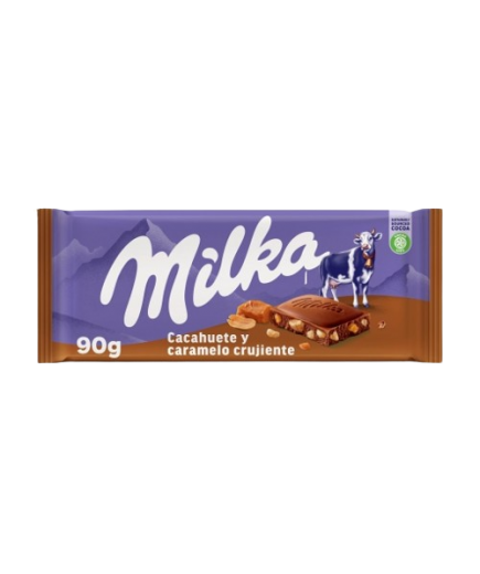 CHOCOLATE MILKA CACAHUETE Y CARAMELO T/ 90GR