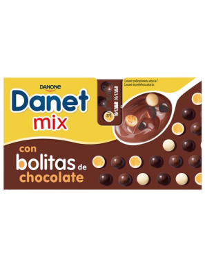 DANONE DANET CHOCO MIX C/BOLITAS PACK-2 UD