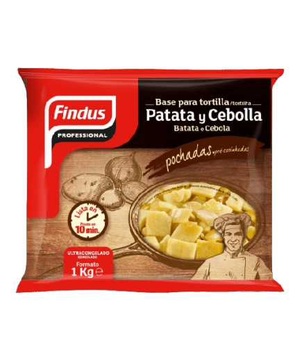 TORTILLA BASE PATATA+CEBOLLA FINDUS CONG. B/1 KG.