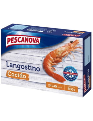 LANGOSTINO COCIDO 24/40 PESCANOVA  EXTRA P/800 GR