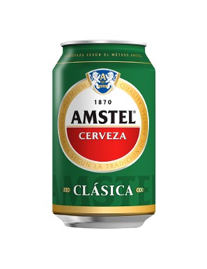 CERVEZA  AMSTEL CLASICA-4.8%LATA-VERDE-33 CL