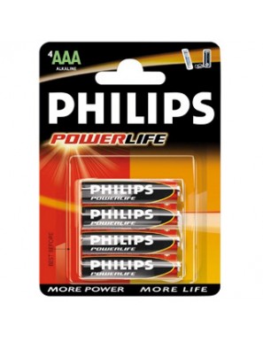 PILAS PHILIPS ALK. POWER LIFE LR03 1.5V B/4 UD