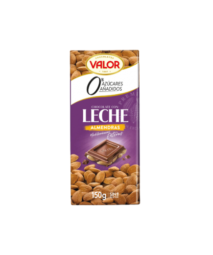 CHOCOLATE VALOR LECHE ALMENDRA S/AZUCAR 150GR