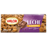 CHOCOLATE VALOR LECHE Y ALMENDRA T/250 GR
