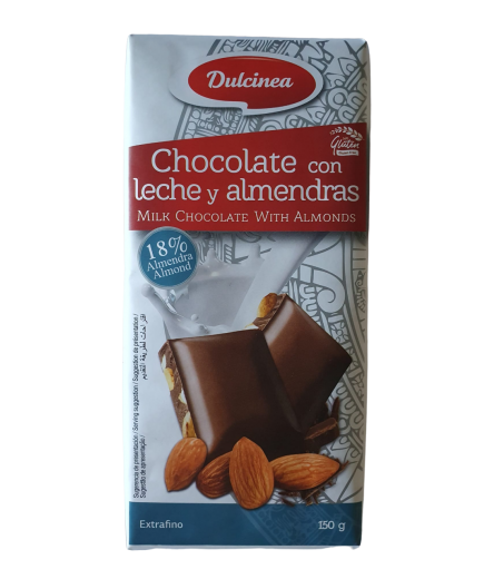 CHOCOLATE DULCINEA C/ LECHE Y ALMENDRAS T/150 GR