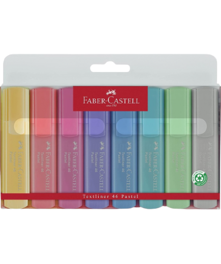 PP SUBRAYADOR FABER-CASTELL PASTEL PAQUETE 8 UD