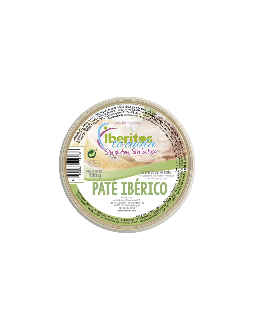 PATE IBERITOS IBERICO S/GLUTEN/LACTOSA L/140GR