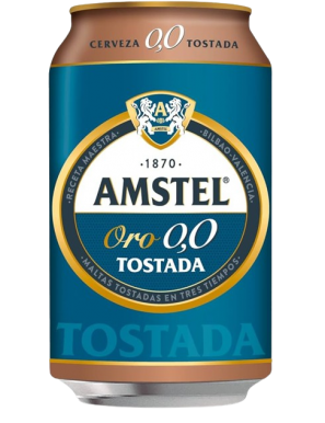 CERVEZA AMSTEL ORO 0.0%TOSTADA LATA-33.CL.