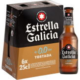 CERVEZA E.GALICIA 0,0%TOSTADA PACK-6 BOTELLIN25 CL
