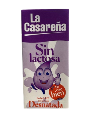 LECHE LA CASAREÑA SIN LACTOSA DESNATADA-1.LITRO