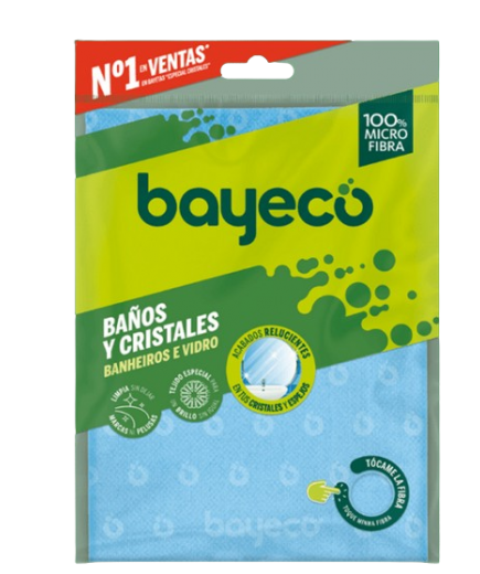 BAYETA BAÑOS Y CRISTALES BAYECO MICROFIBRA P/1U