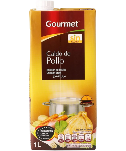 CALDO POLLO LIQUIDO GOURMET S/GLUTEN B/1 L