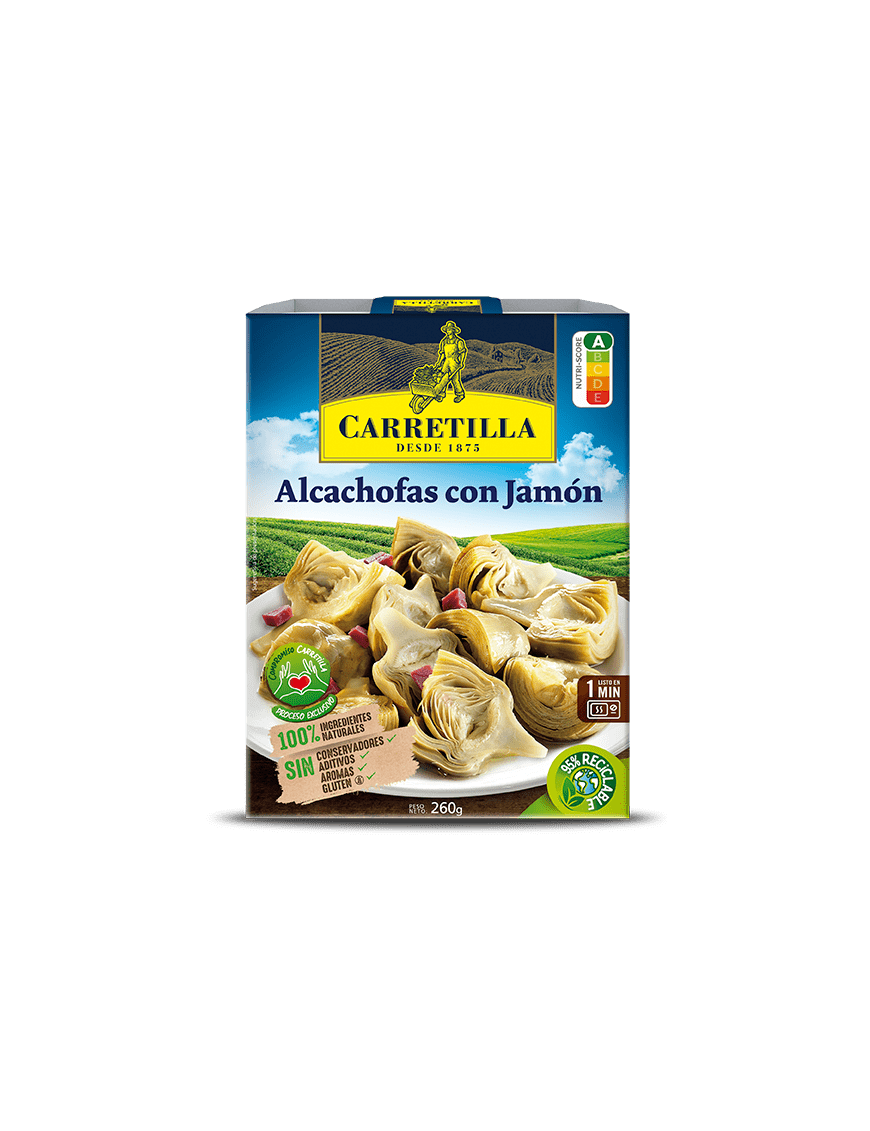 ALCACHOFAS CARRETILLA C/JAMON P/260 GR