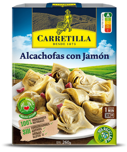 ALCACHOFAS CARRETILLA C/JAMON P/260 GR