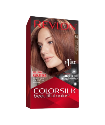 TINTE PELO RVL COLORSILK Nº55 CASTAÑO ROJIZO CLARO