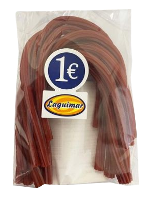 DULCES LAGUIMAR TORCIDAS FRESA/REGALIZ 90G