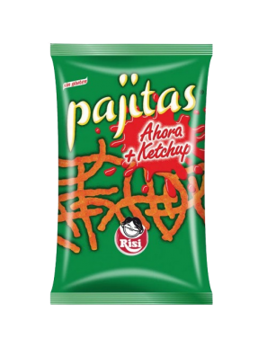 PAJITAS DE PATATAS RISI SABOR KETCHUP B/100 GR
