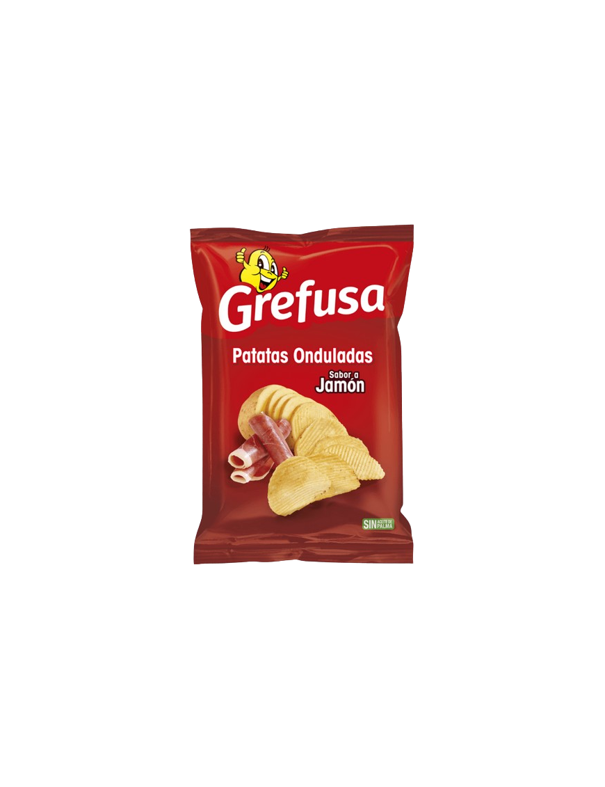 PATATAS FRITAS GREFUSA SABOR JAMON-ONDULAD B/120GR