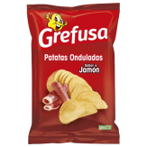 PATATAS FRITAS GREFUSA SABOR JAMON-ONDULAD B/120GR