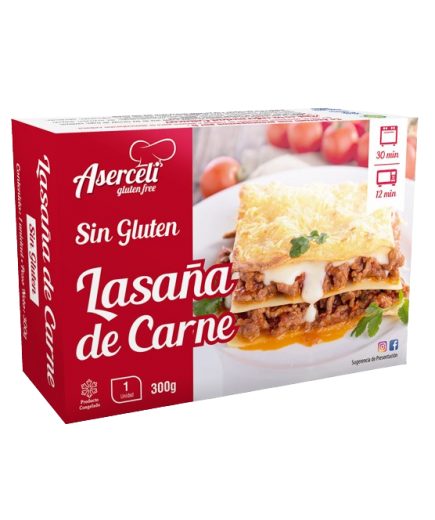 LASAÑA CONG. ASERCELI  CARNE  SIN GLUTEN  EST/300G