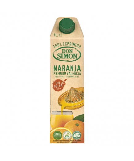 ZUMO DON SIMON 100% EXPRIMIDO NARANJA S/PULPA 1 L.