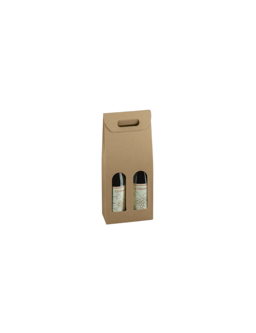 BOTELLERO CARTON 2 BOTELLA COLOR KRAFT UNIDAD