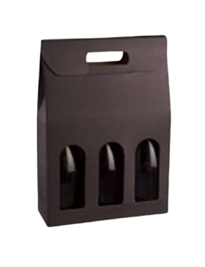 BOTELLERO CARTON 3 BOTELLA COLOR NEGRO UNIDAD