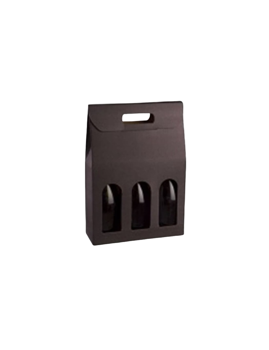 BOTELLERO CARTON 3 BOTELLA COLOR NEGRO UNIDAD