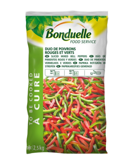 BONDUELLE PIMIENTO TIRAS ROJO-VERDE CONG. B/2,5 KG