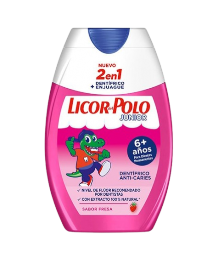 DENTIFRICO LICOR POLO JUNIOR FRESA 2EN1+6A  B/75ML
