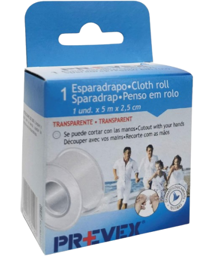 ESPARADRAPO TRANSPARENTE PREVEX 5M X 2,5CM UD