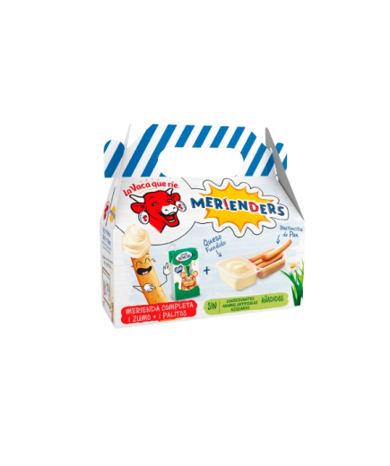 QUESO CREMA Y PALITOS LA VACA QUE RIE + ZUMO UD