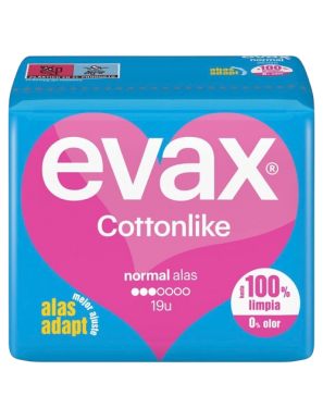COMPRESA EVAX COTTONLIKE ULTRA NORMAL ALAS B/19 UD