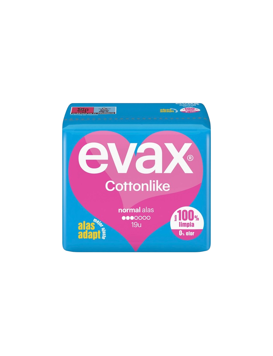 COMPRESA EVAX COTTONLIKE ULTRA NORMAL ALAS B/19 UD