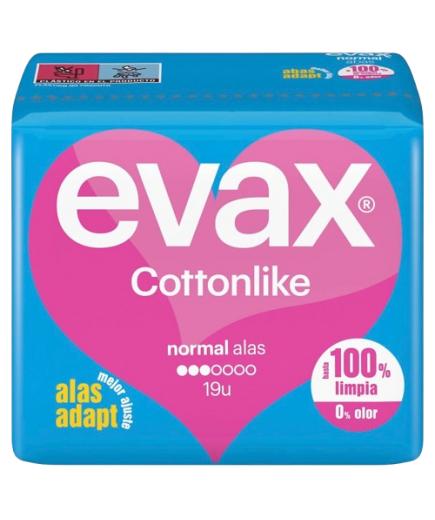 COMPRESA EVAX COTTONLIKE ULTRA NORMAL ALAS B/19 UD