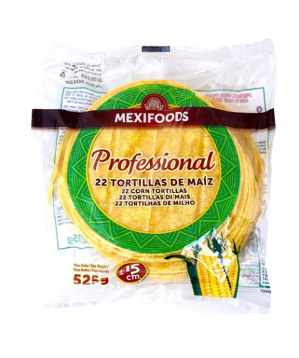 TORTILLA MAIZ MEXIFOODS 22UX15CM P/525GR