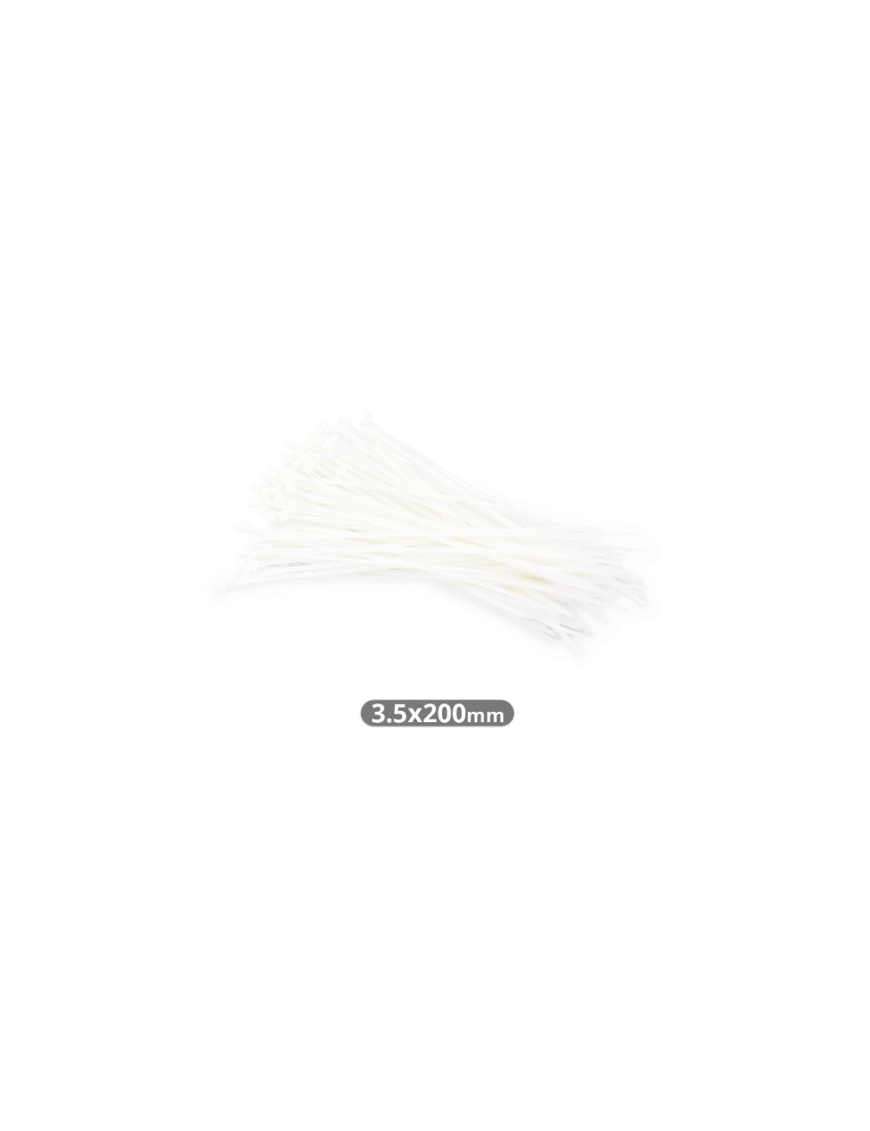 BRIDAS NYLON 200X3.6MM NATURAL BOLSA 100 UD.