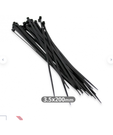 BRIDAS NYLON 200X3.6MM NEGRO BOLSA 100 UD.