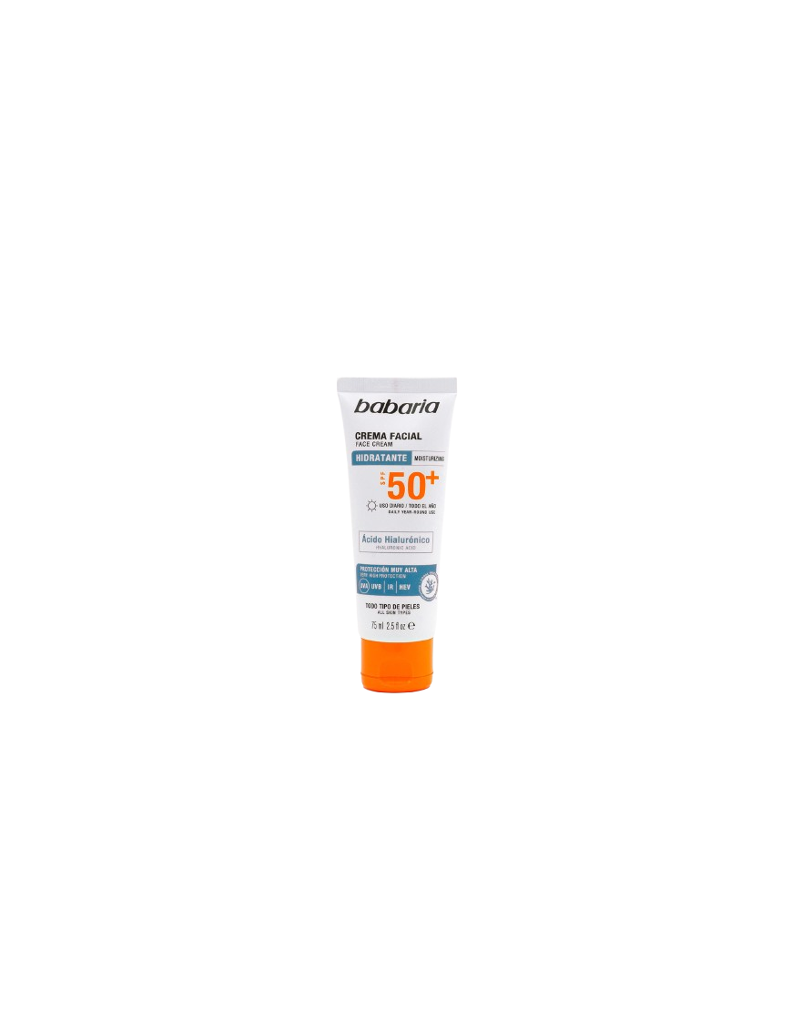 SOL CREMA FACIAL BABARIA AC/HIALURONICO F-50+ 75ML