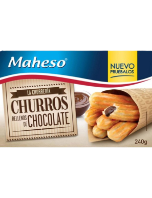 CHURROS RELLENOS DE CACAO MAHESO E/240 GR
