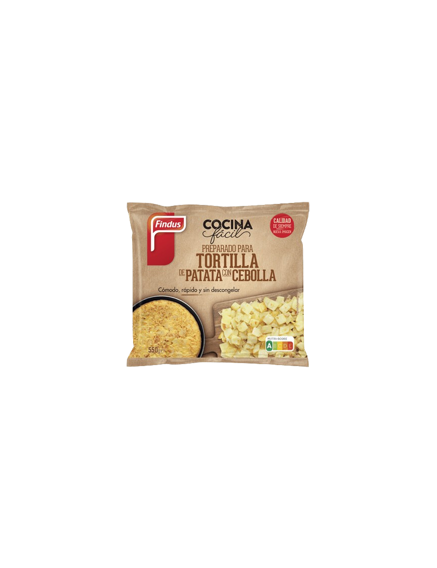 TORTILLA BASE PATATA+CEBOLLA FINDUS CONG. B/550GR