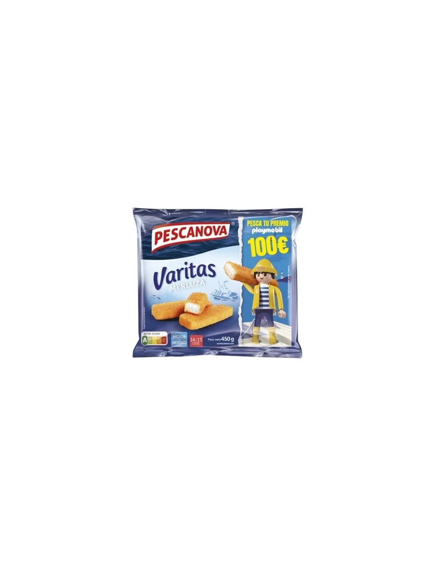 MERLUZA PESCANOVA VARITA EMPANADA UD P/450 GR