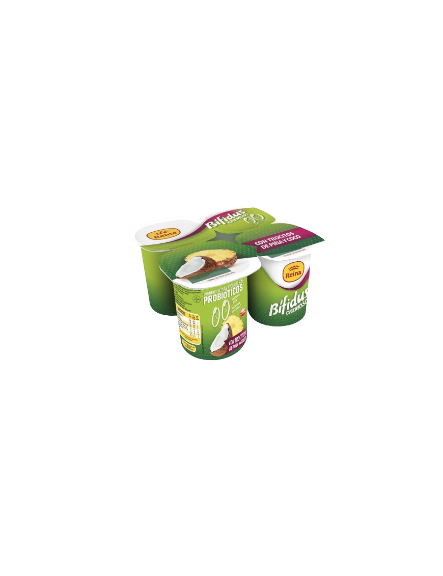 POSTRES REINA BIFIDUS PIÑA-COCO 0% 0% PACK-4 UD