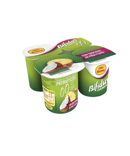 POSTRES REINA BIFIDUS PIÑA-COCO 0% 0% PACK-4 UD