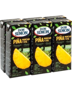 ZUMO DON SIMON PIÑA/UVA BRICK PACK 6X200 ML